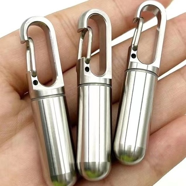 Mini Pocket Stainless Steel Pill Box Waterproof Travel Pill Tube For Outdoor Camping