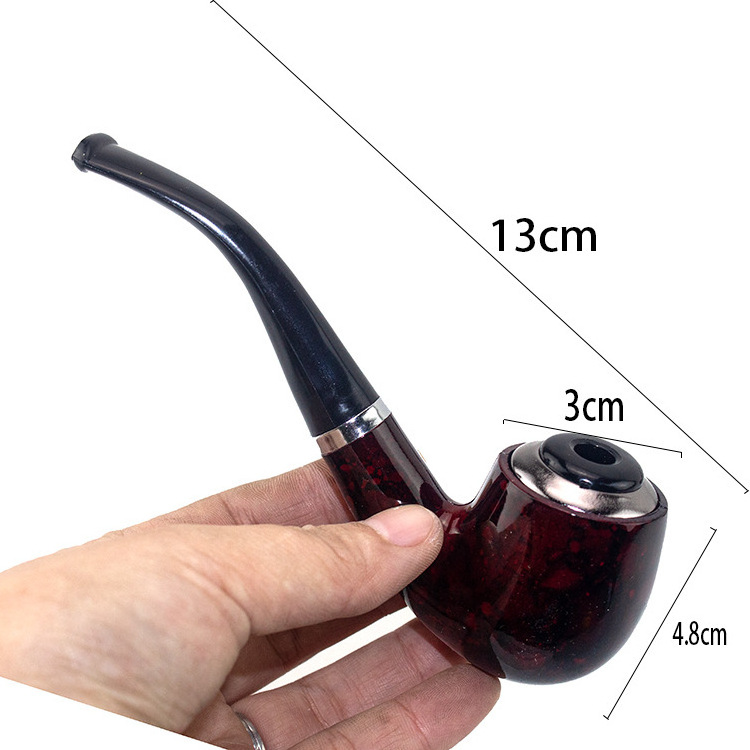 Ebony Pipe Tobacco Smoke Cigarette Pipes Herb Smoking Mini Resin Practice Pipe