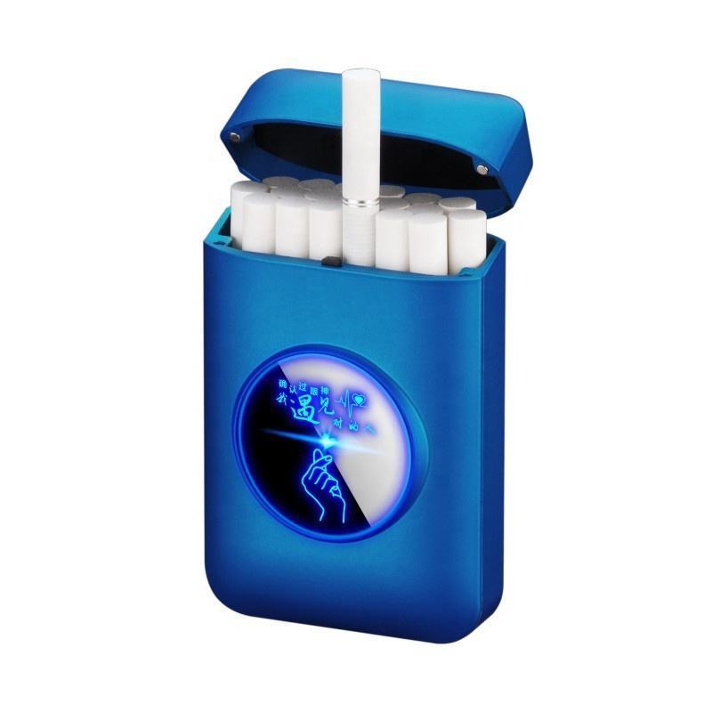 Portable LED Light Screen Cigarette Box Electronic Cigarette Lighter USB Multifunctional Cigarette Case