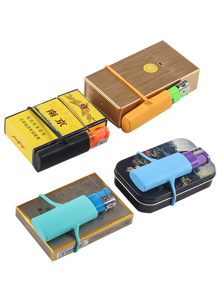 Wholesale Windproof Gas Lighter Silicone Protective Cover Non-Slip Lighter Leash Protective Case