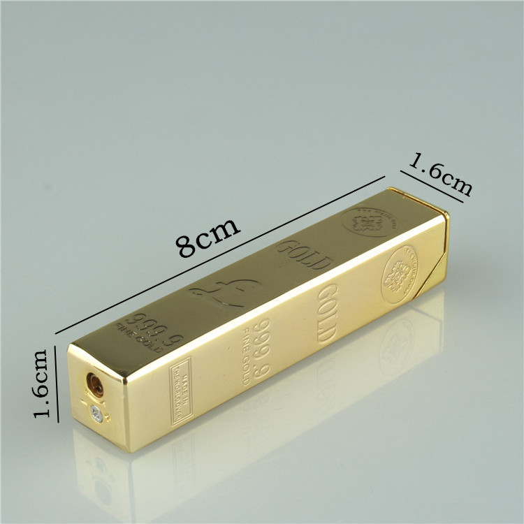 Portable BBQ Cigar Cigarette Gas Lighter Gold bar lighter For Cigar