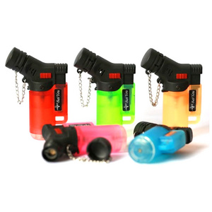 Wholesale BY007-1 Small Spray Plastic Windproof  Lockable Cigarette Lighter Gas Unique Design Jet Gas Torch Lighter