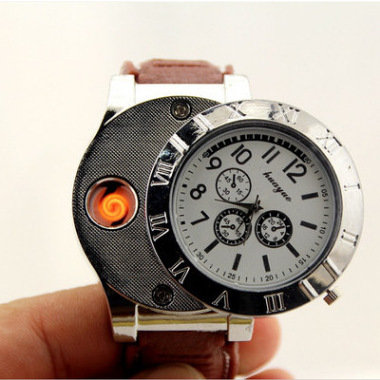 Windproof Flameless Lighter USB Rechargeable Wrist Watch Lighter Flameless Wristwatches