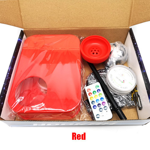 wholesale LED Light Book Hookah Set 8 in 1 Acrylic Shisha Box With Hookah Accessories