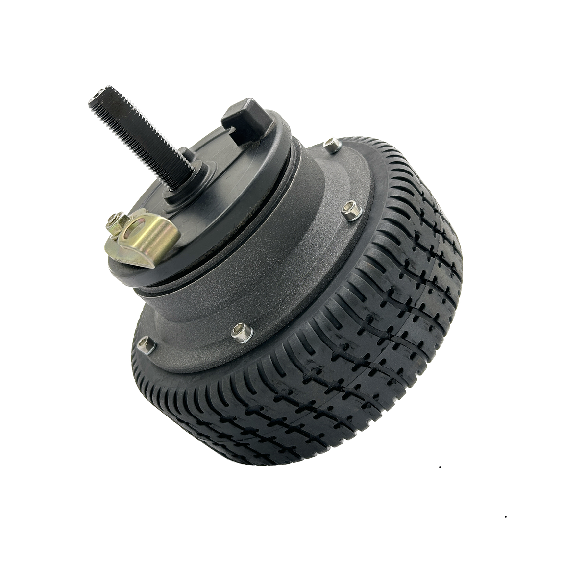 Chinese Factory Low Speed brushless dc 6 inch 24V Geared Hub Motor Double Axle with drum brake and black cover