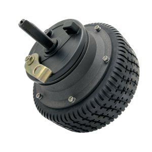 Chinese Factory Low Speed brushless dc 6 inch 24V Geared Hub Motor Double Axle with drum brake and black cover