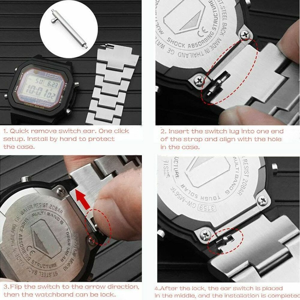 Stainless Steel Watch Bands Metal bezel cover DW5600 DW5610 GW5000 DW-5600 Series Watch case For Casio G Shock Watch