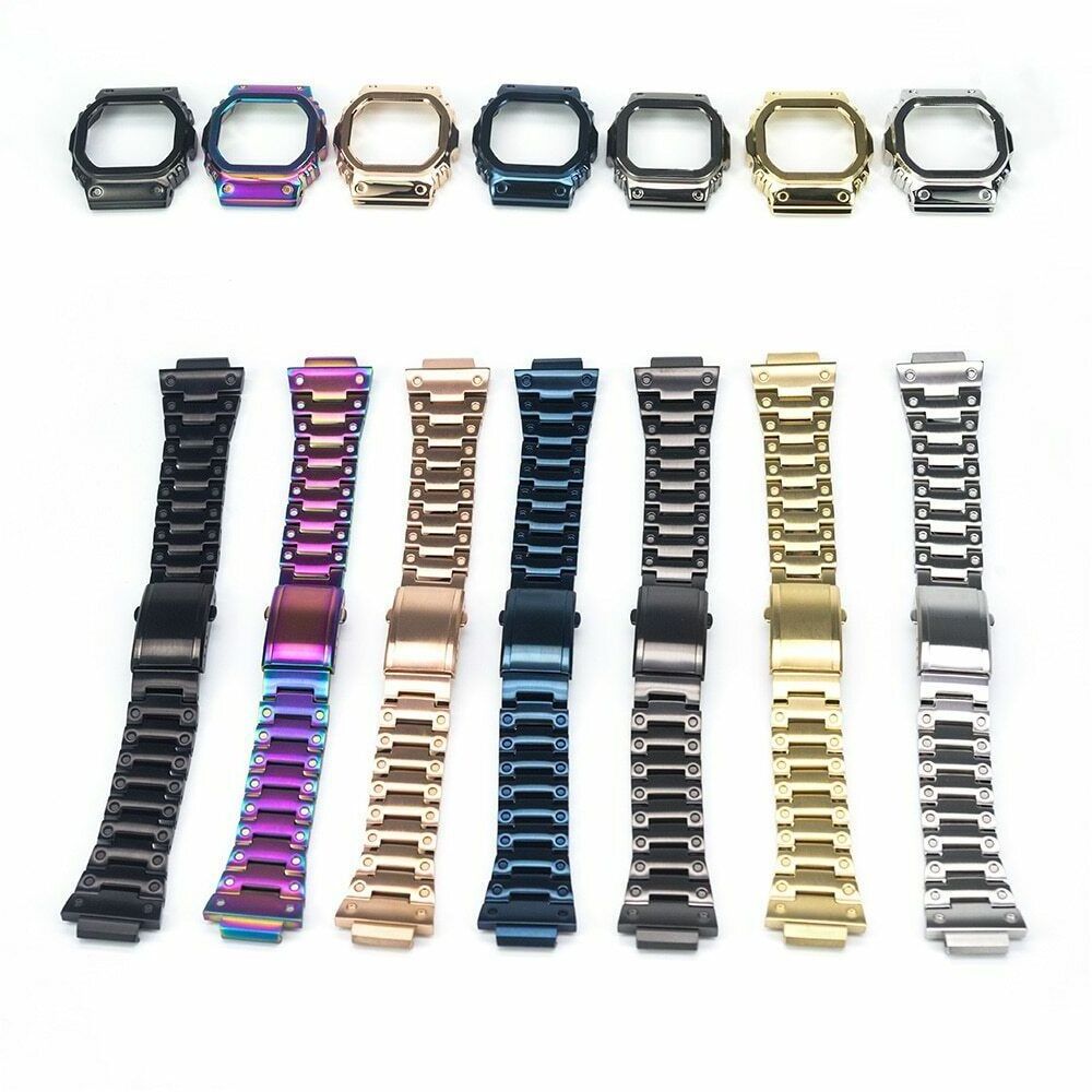 Stainless Steel Watch Bands Metal bezel cover DW5600 DW5610 GW5000 DW-5600 Series Watch case For Casio G Shock Watch