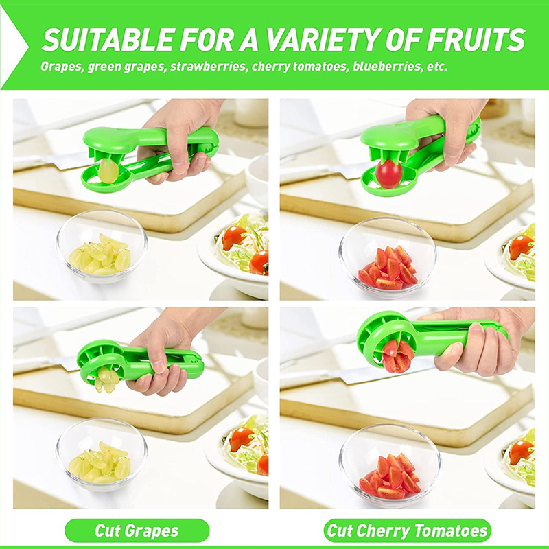 Vegetable Fruit Salad Kitchen & Tabletop No Blade Grape Cutter Seedless Grape Baby Cherry Tomatoes Strawberry Slicer