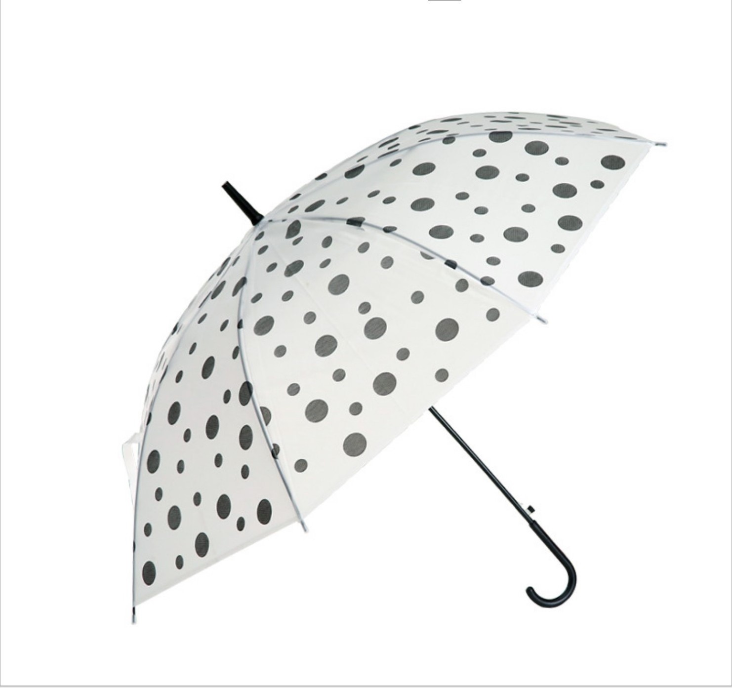 Pvc UmbrellaCheap Clear PVC New Hot Sale Transparent Polka Dot Umbrella Frosted Straight Plastic Umbrellas