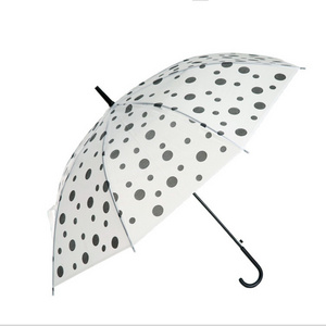 Pvc UmbrellaCheap Clear PVC New Hot Sale Transparent Polka Dot Umbrella Frosted Straight Plastic Umbrellas