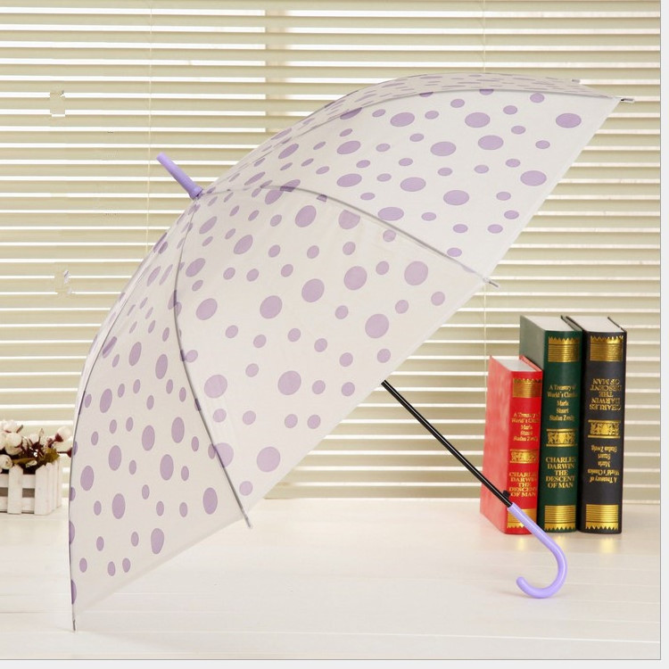 Pvc UmbrellaCheap Clear PVC New Hot Sale Transparent Polka Dot Umbrella Frosted Straight Plastic Umbrellas