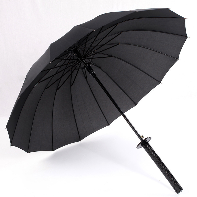 Samurai Sword Automatic Sun Outdoor Windproof Advertising Black Rain Umbrella Japanese Katana Umbrellas