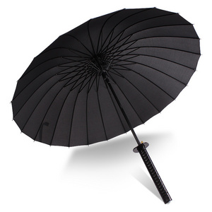 Samurai Sword Automatic Sun Outdoor Windproof Advertising Black Rain Umbrella Japanese Katana Umbrellas