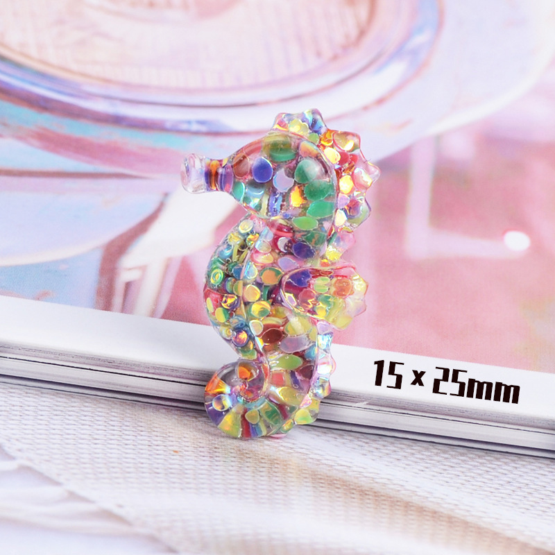 Sequin Sea Seahorse Shell Starfish diy headstring Drop glue phone case material accessories beads plastic resin charms