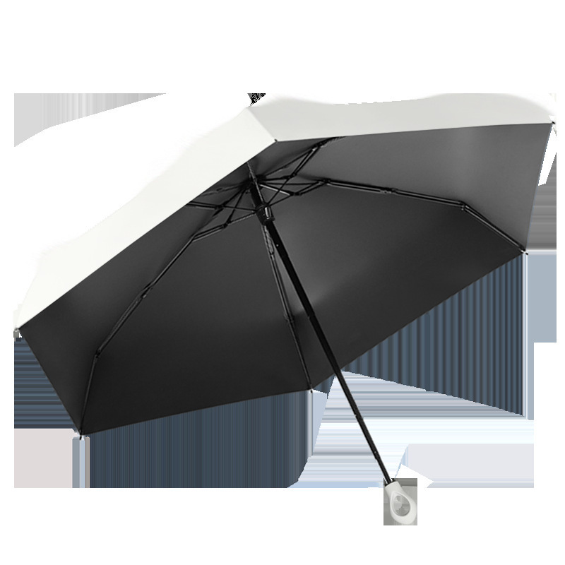 Five-Fold Six-Bone Hand-Open Finger Ring Sun Sunshade Black Rubber UV Protection Folding umbrella