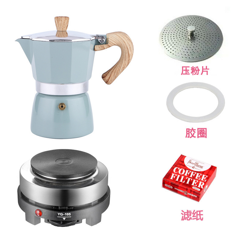 150ml Household Aluminum Mocha Latte Italian Espresso Moka Pot 3cup Stovetop Maker Coffee Percolator Dripolator