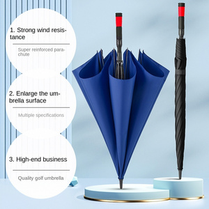 8-bone double-layer automatic business straight golf long handle advertising in stock supply umbrella