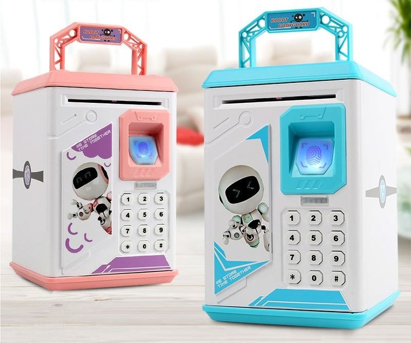 New Fingerprint Electronic ATM Password Cash Saving for Kids Gift Piggy Box Coin Bank Storage Money Jar