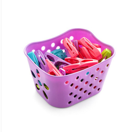 30pcs Laundry Clothespin Clothes Pins Storage Organizer Quilt Towel Clips Spring Basket Cabides Hanger Plastic Clothes Pegs