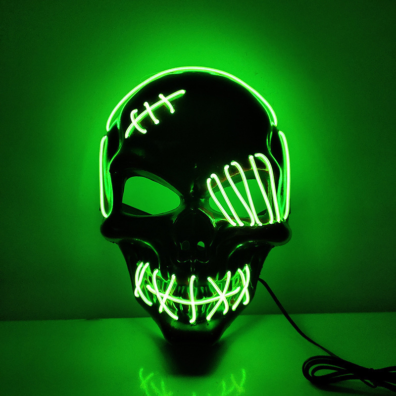 Led Halloween Party Scary LED Masks Carnival Rave Masquerade Light up Luminous EL wire Neon Full Face Purge Mask