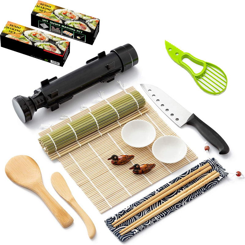 Suzumo Machine Kit 10 Pcs DIY Mold Making Perfect Home Sushi Rolls Tool for Beginner Kids