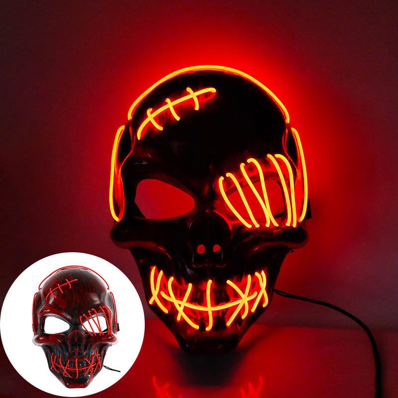 Led Halloween Party Scary LED Masks Carnival Rave Masquerade Light up Luminous EL wire Neon Full Face Purge Mask