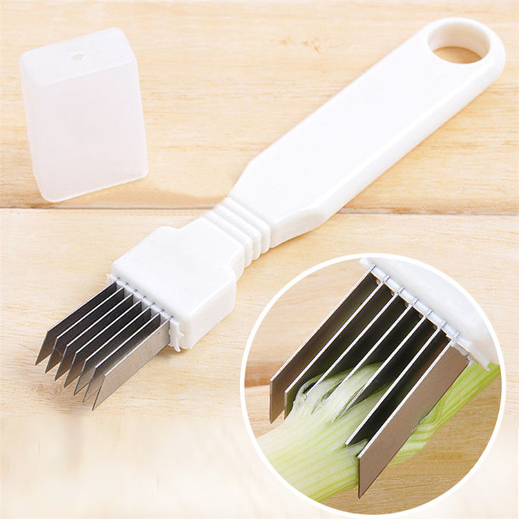 1 pcs Stainless Steel Onions Cutter Kitchen Gadget Green Spring Onion Slicer Device Easy Handle Vegetable Shredder