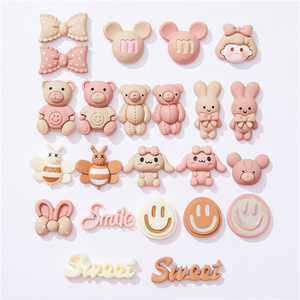 Pink Korean doll resin accessories diy children's fun beads phone  resin flatback beads charms kawaii slime charms