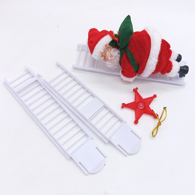 Festival Party Xmas Decoration Music Doll Climb Bead Kids Gift Children Electric Christmas Toys Climbing Ladder Santa Claus