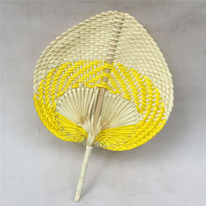 Rattan Hand Fan color bar to compile personalized wholesale rattan hand Customized fan