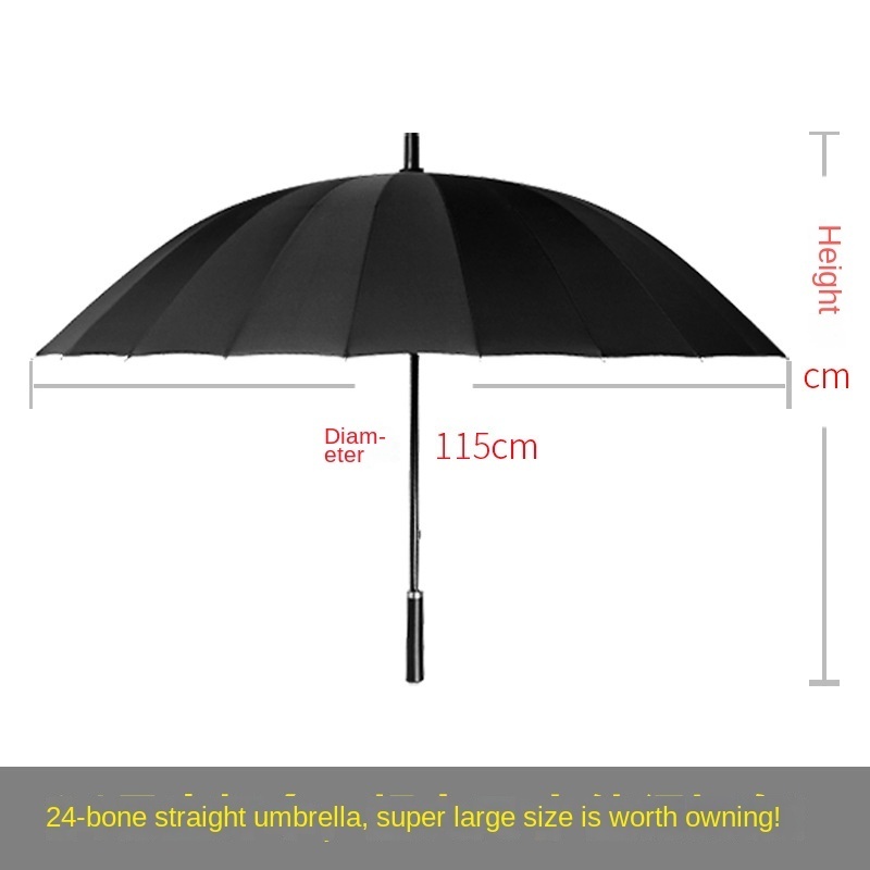 New Simple Fashion Small Fresh 24 Bone Straight Long Handle Printed Logo Advertising umbrella