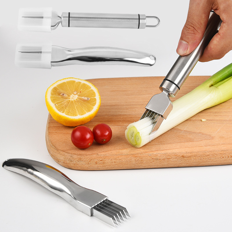 Stainless Steel Green Onion Slice Cutlery Scallion Cutter Shred Chopped Slicer Knife Stainless Steel Green Onion Slice Cutlery