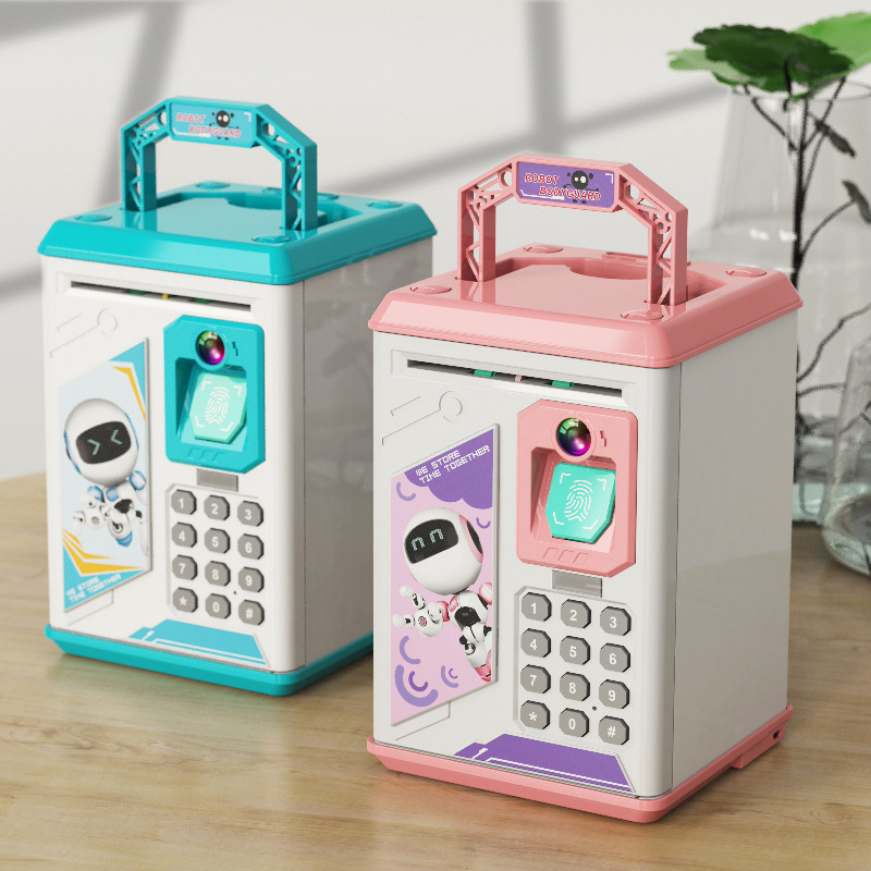 New Fingerprint Electronic ATM Password Cash Saving for Kids Gift Piggy Box Coin Bank Storage Money Jar