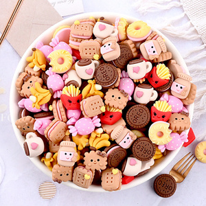 food play miniature chips donut biscuit cream glue material small handmade diy accessories beads plastic resin charms