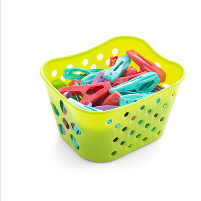 30pcs Laundry Clothespin Clothes Pins Storage Organizer Quilt Towel Clips Spring Basket Cabides Hanger Plastic Clothes Pegs