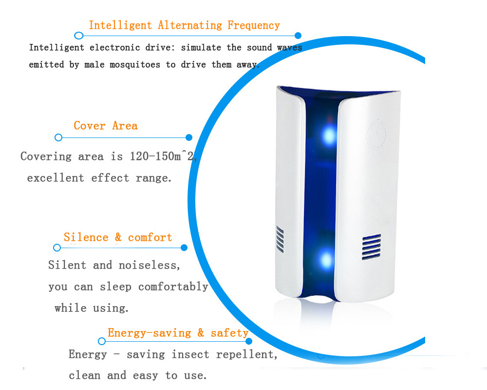 Eco-friendly Electronic bed bug traps control Mosquito killer Ultrasonic pest repeller mouse rodent rat repellent