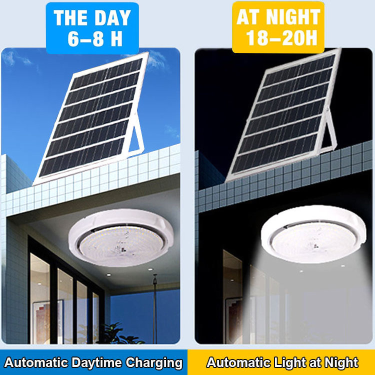 High Brightness Waterproof Remote Control 100W 200w 300w 400w 500w Indoor and Outdoor Solar Ceiling Light