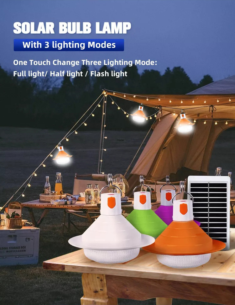 LED Hanging Light Bulb Battery Powered Colorful Bulbs LED Lamps Indoor Lighting emergency LED Solar Bulb