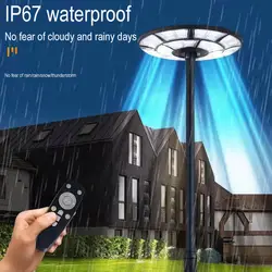 Outdoor Ip67 Waterproof High Power Round Ufo Post Pole Lamp 300w Led Solar Street Light For Garden Villa Square Garage