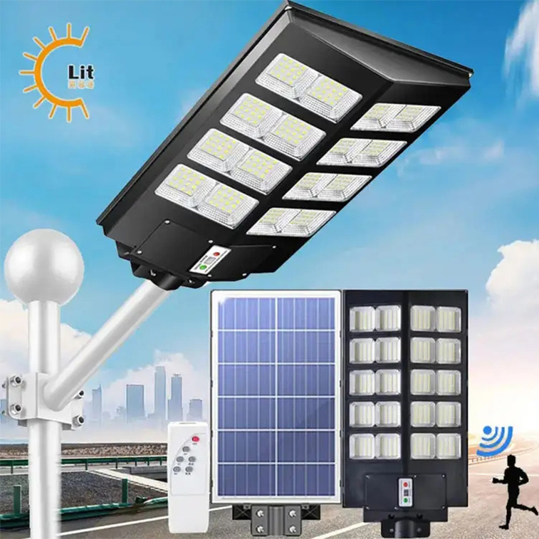 Factory Direct Outdoor Waterproof Garden High Power 500w 600w 800w 1000w LED Solar Street Light With Photo Control Switch