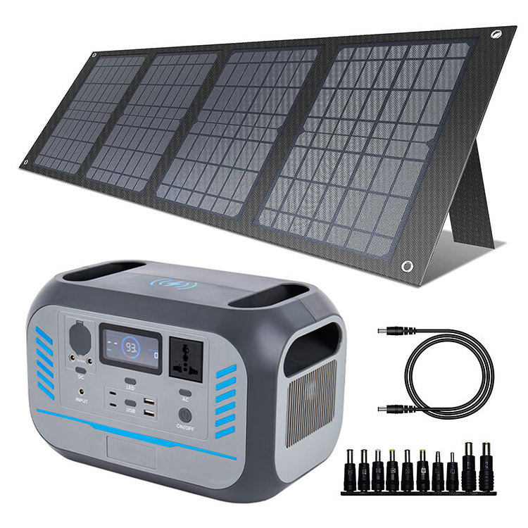 Wholesale Portable Solar Power Station 500w Custom 600w Portable Battery Power Supply Power Station Camping Solar Generator