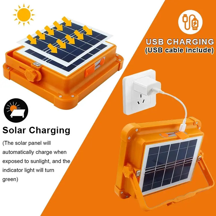 Camping LED Solar Light Outdoor 1000w 12000mAh Battery USB Rechargeable Waterproof Solar LED Flood Light