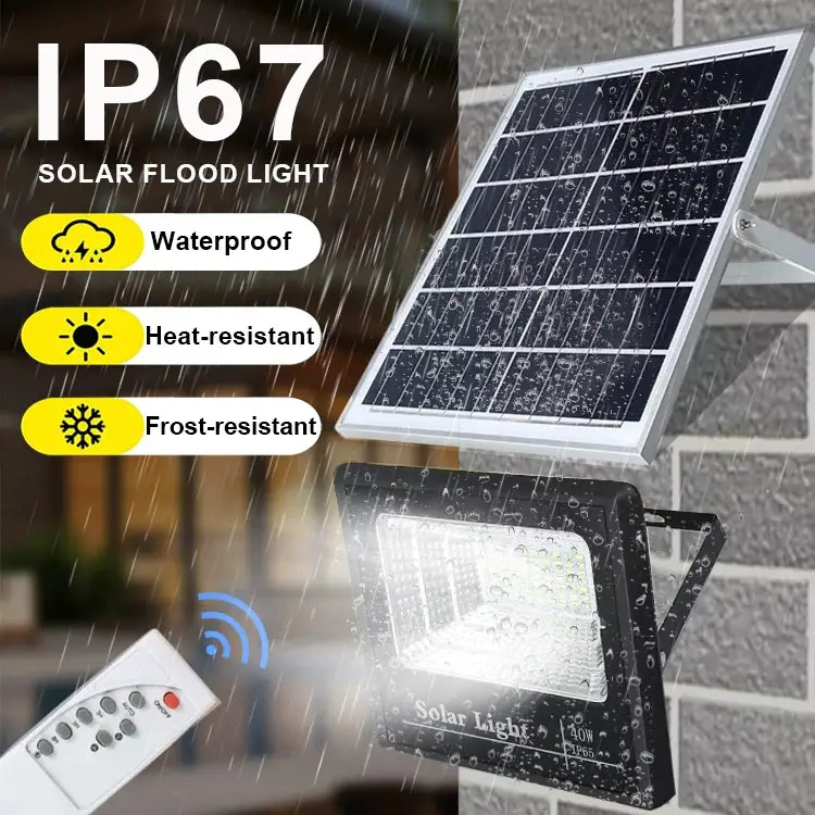 100W 200W 300W Outdoor Solar Waterproof Flood Light IP67 Safe Portable Smart LED Flood Light