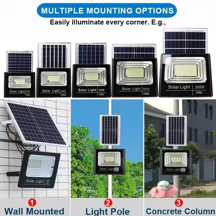 LED Lamp Security Spotlight 10W 30W 50W 100W 200W High Lumen Solar LED Flood Light