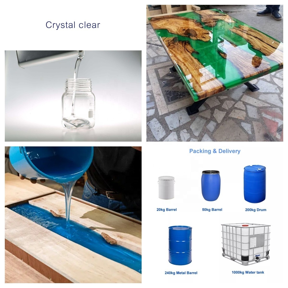 Crystal Clear Art Resin Coating Epoxy Resin Casting for Wooden Furniture And Crafts Wholesale Epoxy Resin AB Glue