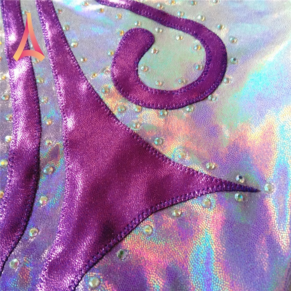 Silver Purple ombre Girls Gymnastics Leotards