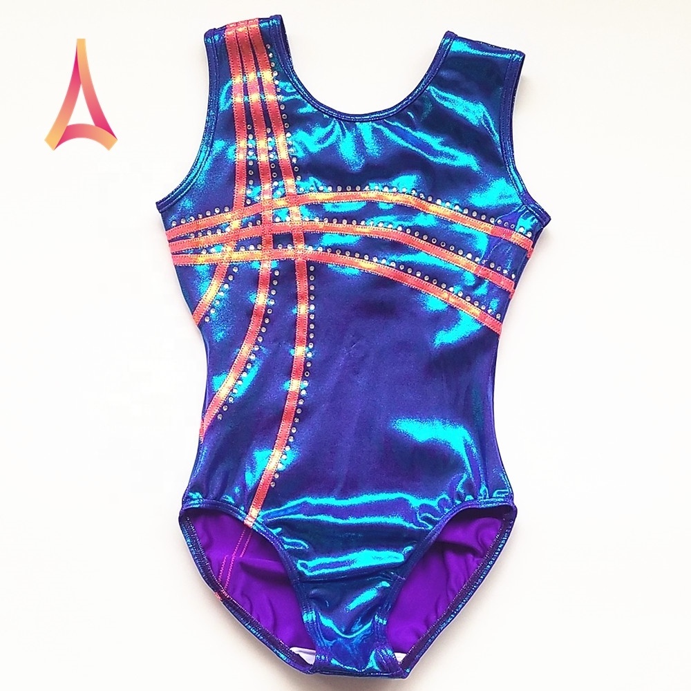 support for custom design Gymnastics Leotards Girls sleeveless leotard for sale