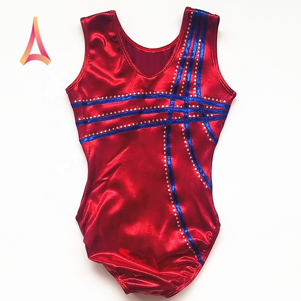 support for custom design Gymnastics Leotards Girls sleeveless leotard for sale