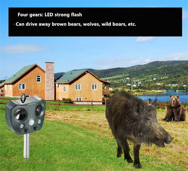 Solar powered Infrared sensor Scarecrow Smart Animal bird repeller